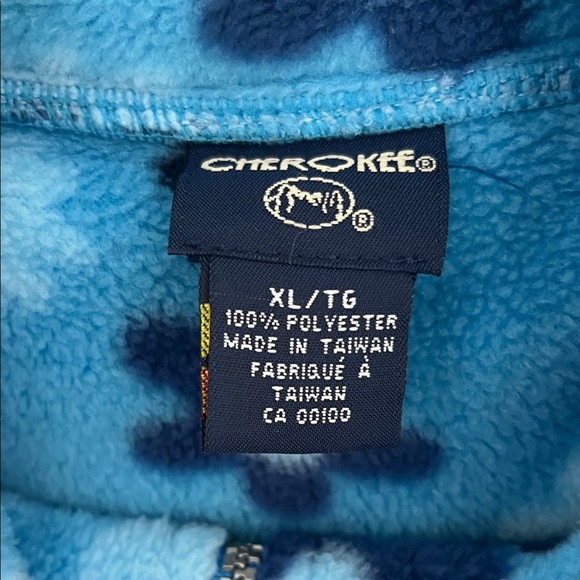 Cherokee Blue Patterned Fleece Pullover Size XL - Picture 2 of 6